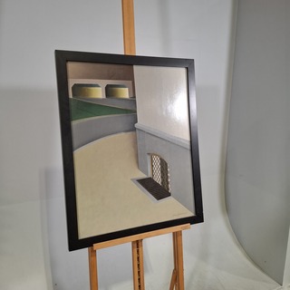 Schilderij, J. Janssen, Straathoek met rooster, 1961