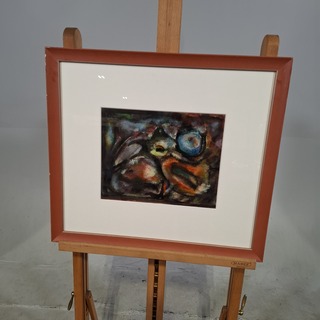 Schilderij, S. Jonker, Kuiken in abstractie