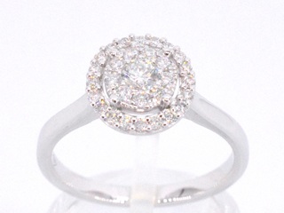 Witgouden entourage ring vol gezet met diamanten