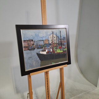 Schilderij, C.D. Ven, Haven ijmuiden, 1965