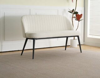 Eetkamerbankje 130 cm 2 persoons, White, 2025