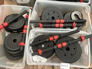 3x Halterset met diverse halterschijven