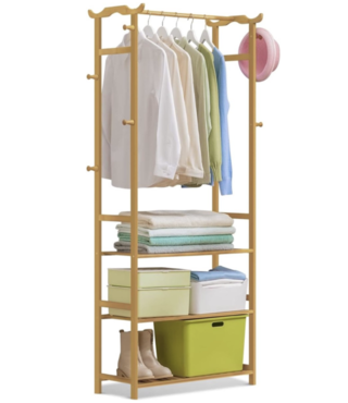 5x Bamboe kledingrek/kapstok 70x30x170 cm I-Wannahave