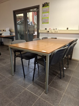 Vergadertafel met 6x stoel