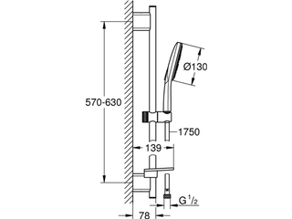 Grohe Rainshower SmartActive 130 Doucheset 3 straalsoorten