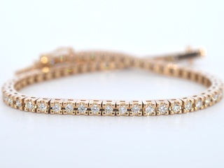 Rosegouden tennisarmband met briljant geslepen diamant