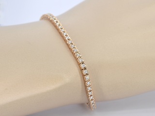Rosegouden tennisarmband met briljant geslepen diamant