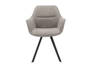 Eetkamerstoel Roos gemeleerd Bruin Bloq stof met armleuning