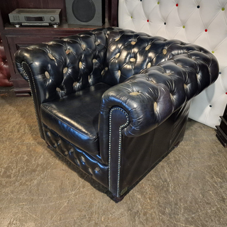 Fauteuil Chesterfield, Brighton, zwart