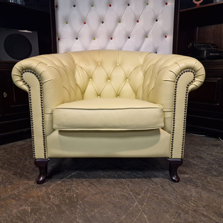 Fauteuil Chesterfield, Hampton, crème