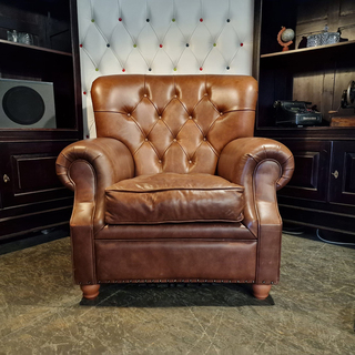 Fauteuil Chesterfield, Derby, bruin