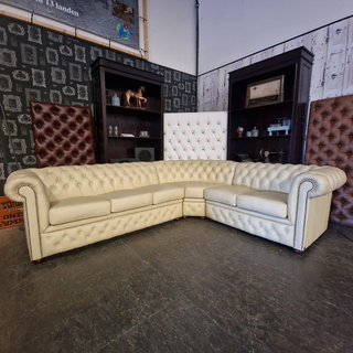 Hoekbank Chesterfield, Brighton, crème