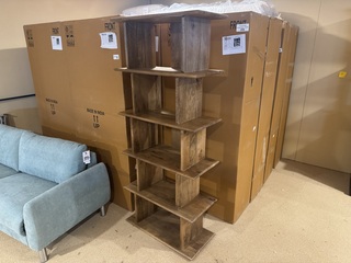 Boekenkast, bruin mangohout