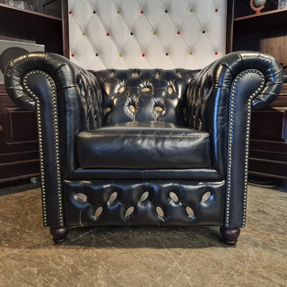 Fauteuil Chesterfield, Brighton, zwart