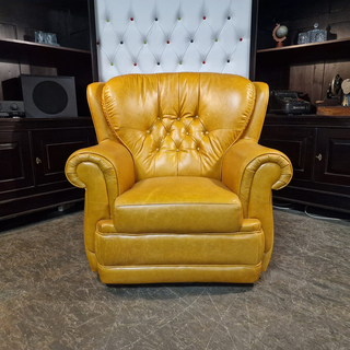 Fauteuil Chesterfield, Haeck, oranje