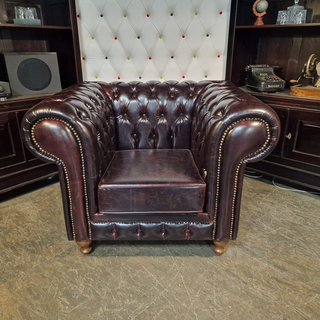 Fauteuil Chesterfield, NAL, rood