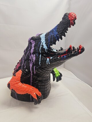 Paintcan splash pop art crocodile