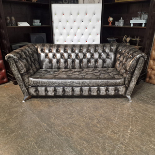 3-Zits Bank Chesterfield, Royal, zilver