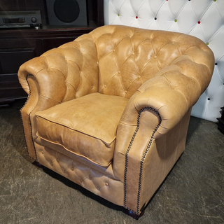 Fauteuil Chesterfield, Charlston, bruin
