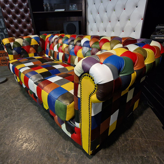 3-Zits Bank Chesterfield, Kameleon, meerkleurig