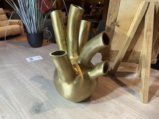 Tulpenvaas, champagne goudkleurig aluminium