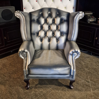 Fauteuil Chesterfield, King, zilver