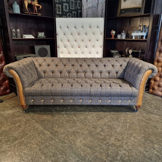 2-Zits Bank Chesterfield, Candytuft, grijs