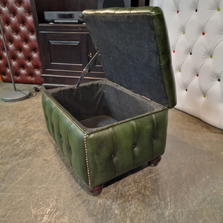 Hocker Chesterfield, Boxstool, groen