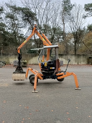 Grafdelver – graafmachine, Boki, 2551 inclusief transport aanhanger, 2