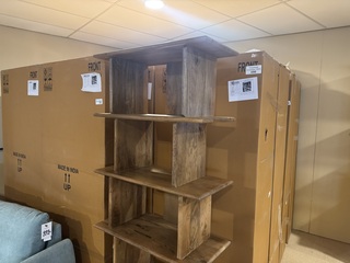 Boekenkast, bruin mangohout