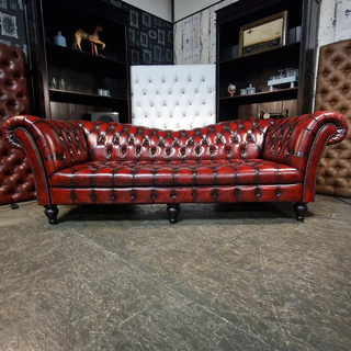 3-Zits Bank Chesterfield, Butterfly, rood