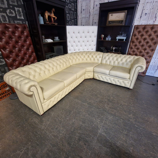 Hoekbank Chesterfield, Brighton, crème