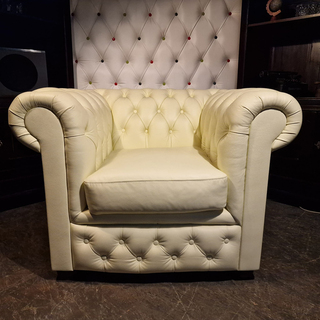 Fauteuil Chesterfield, Brighton, crème