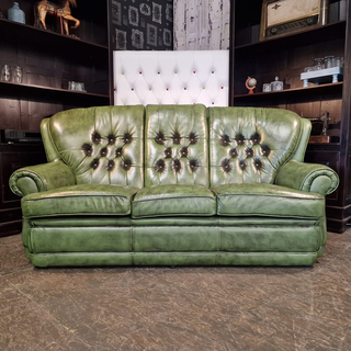 3-Zits Bank Chesterfield, Haeck, groen