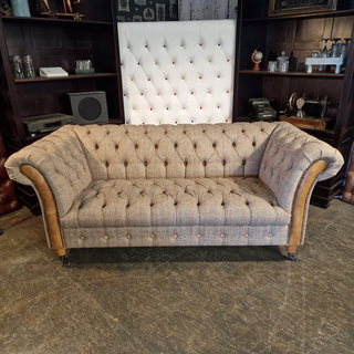 2-Zits Bank Chesterfield, Candytuft, grijs