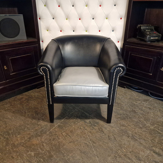 Fauteuil Chesterfield , Club Chair, zwart, zilver