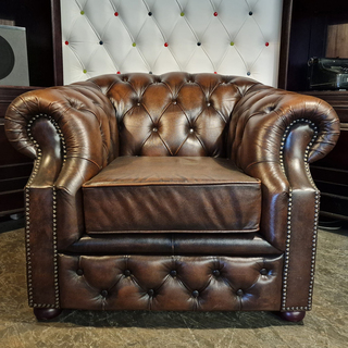 Fauteuil Chesterfield, Charlston, bruin