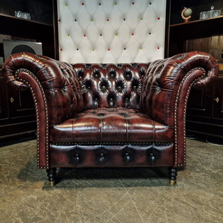 Fauteuil Chesterfield, Medburn, rood