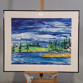 Acryl schilderij, Maya Wildevuur (1944-2023), Sörfors, 1991