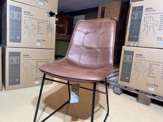 Set van 4 barstoelen, army microvezelstof, zwart metalen onderstel