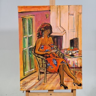 Acryl schilderij, Maya Wildevuur (1944-2023), Dora in Giglio, 2004