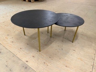 Salontafel set van 2, bruin