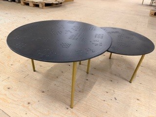 Salontafel set van 2, bruin