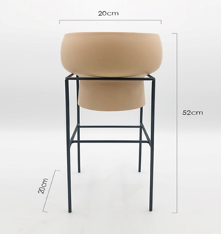 Ca. 16x Bloempot op metalen standaard 25×52 cm