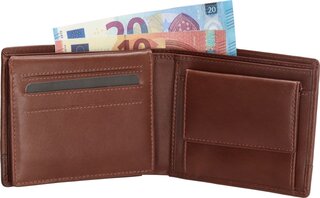 2x Portefeuille, MicMac Bags, 20581, zwart en cognac