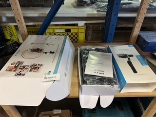 Gimbal voor smartphone, 1x led ringlamp op statief