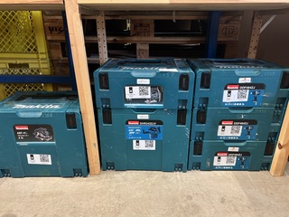 6x Bouwgereedschap in M-box, Makita, 3x DDF484ZJ, 1x DHR242ZJV, 1x DJV