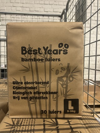 Ca. 1800x Bamboe luier maat L 9-14 kg, Best Years