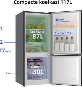 Koel-vriescombinatie 117 liter CHiQ, CBM117L42