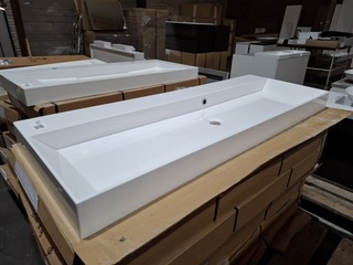 8x Wastafel Cortona, glans wit